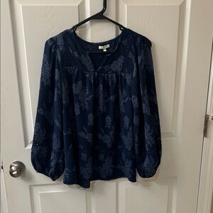 Maurices Dark Blue Floral Blouse